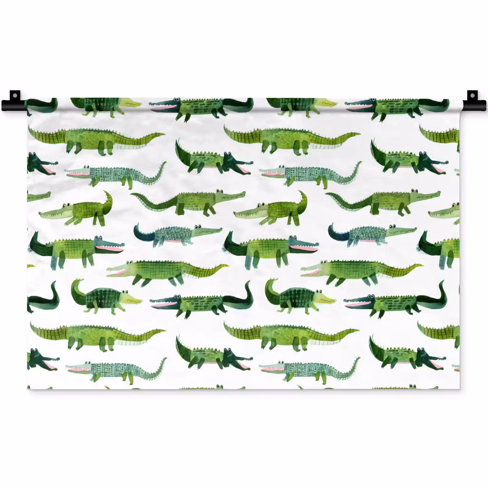 Wandkleed - krokodillen - Speels - Groen — 1