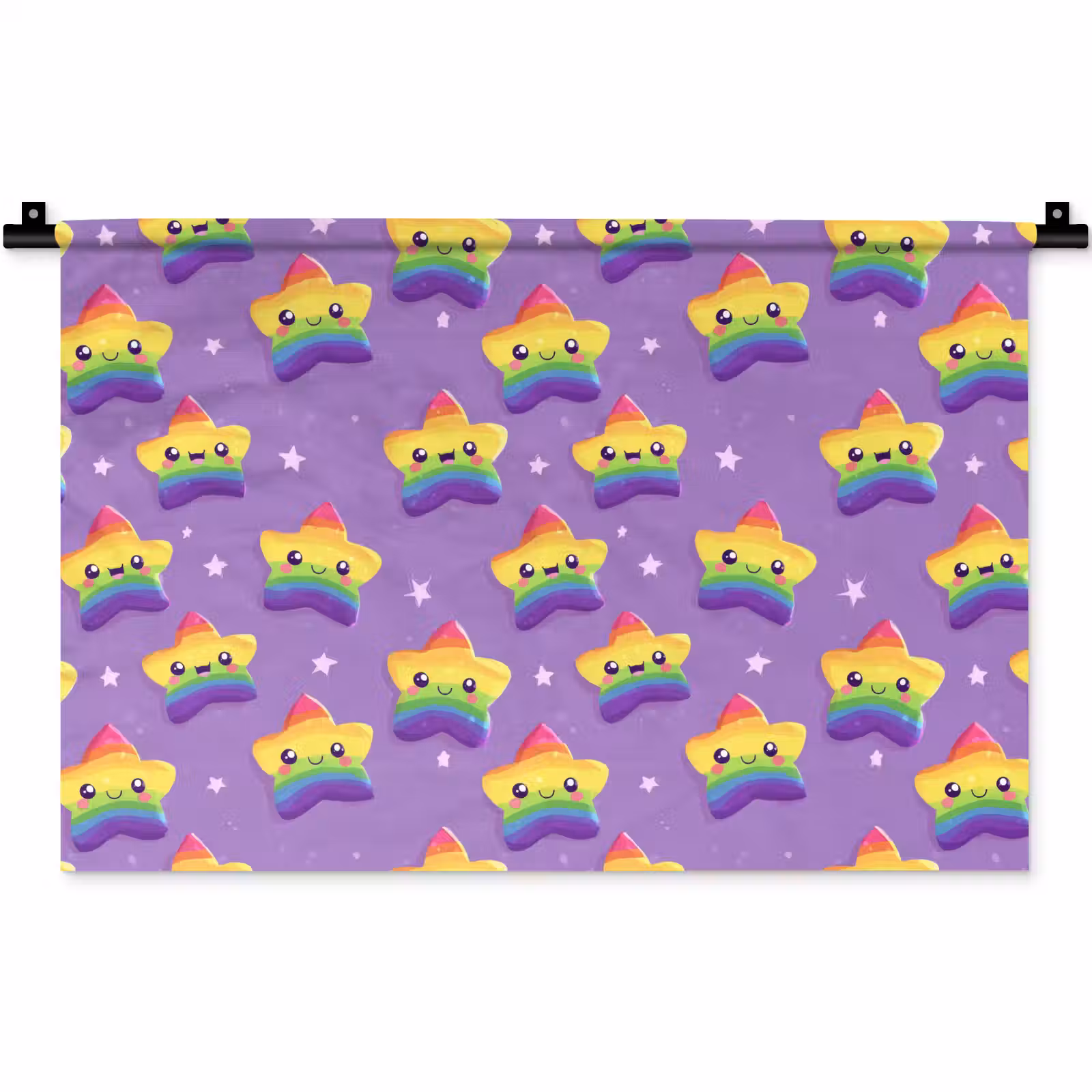 Wandkleed - Sterren - Regenboog - Paars — 1