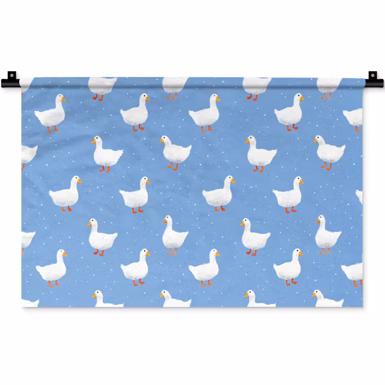 Wandkleed - Ganzen - Elegant - Blauw — 1