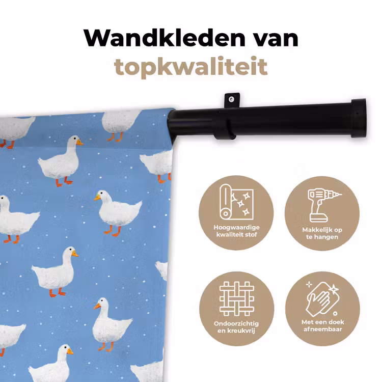 Wandkleed - Ganzen - Elegant - Blauw — 3