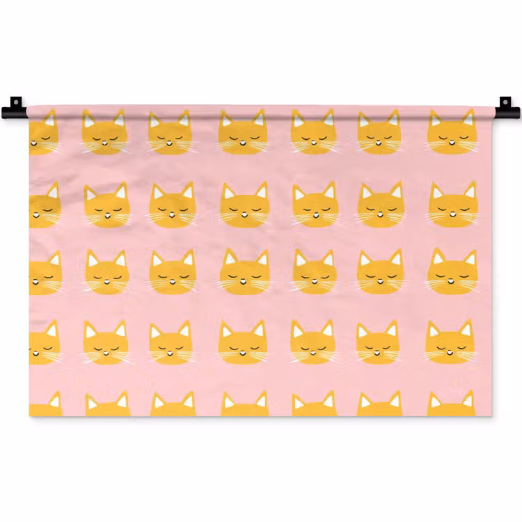 Wandkleed - Katten - Patroon - Roze — 1