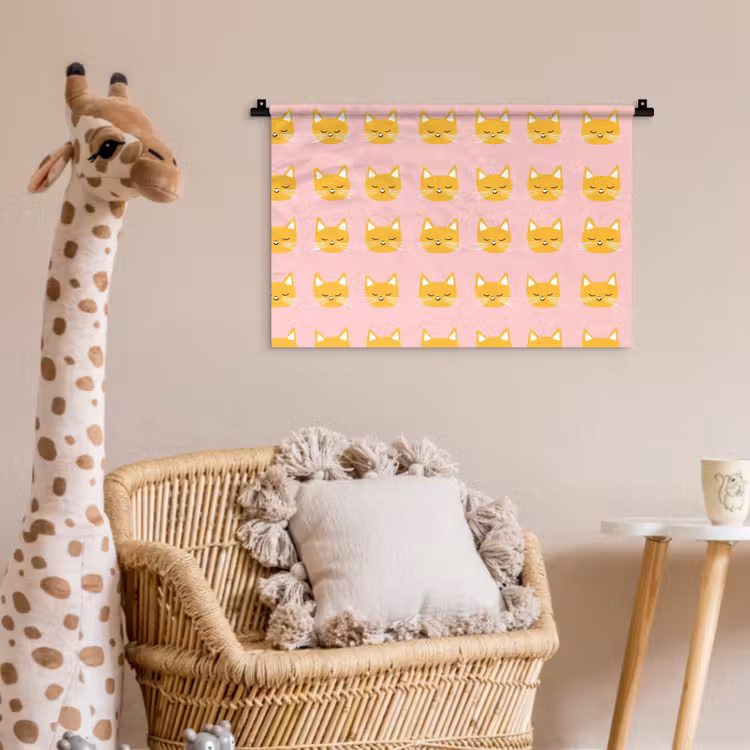 Wandkleed - Katten - Patroon - Roze — 5