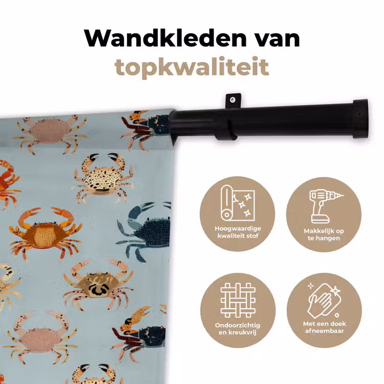Wandkleed - Krabben - Speels - Kleurrijk — 3