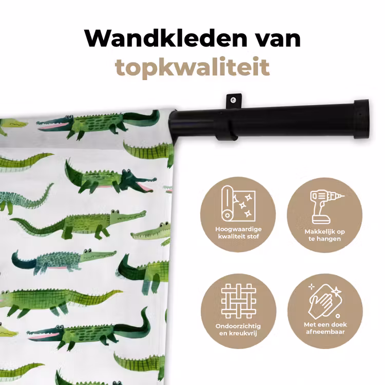 Wandkleed - krokodillen - Speels - Groen — 3