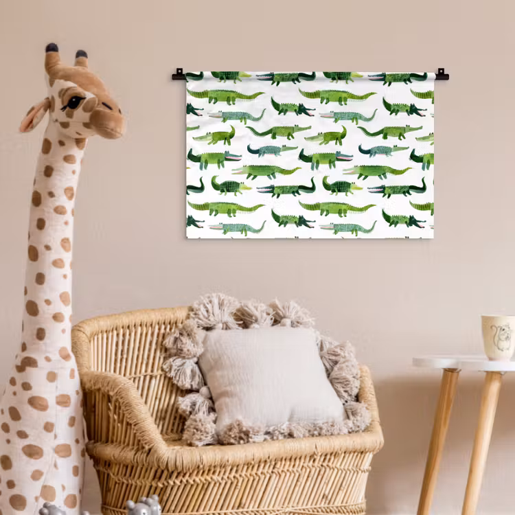 Wandkleed - krokodillen - Speels - Groen — 5