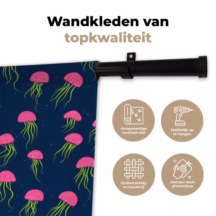 Wandkleed - Kwallen - Diepzee - Neon — 3