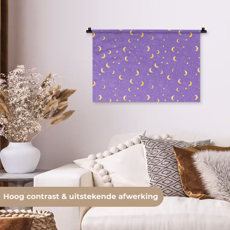 Wandkleed - Manen - Sterren - Paars — 4