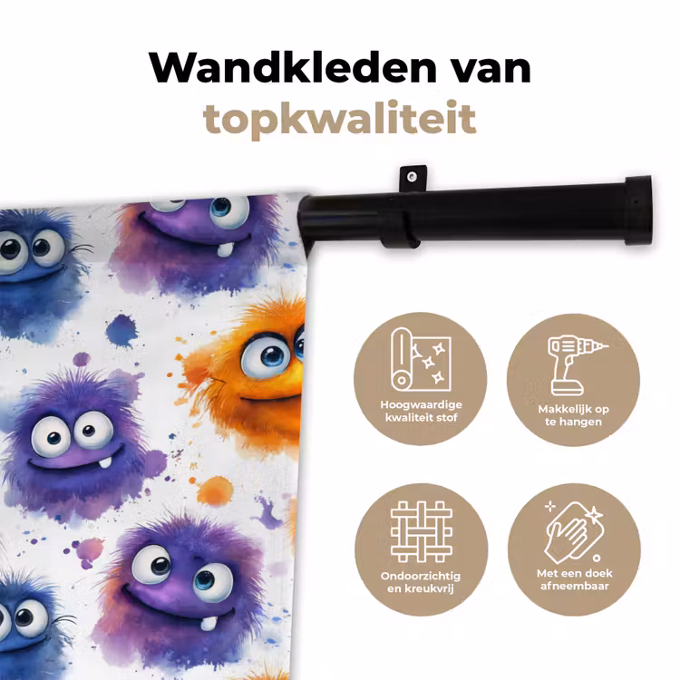 Wandkleed - Monstertjes - Aquarel - Kleurrijk — 3