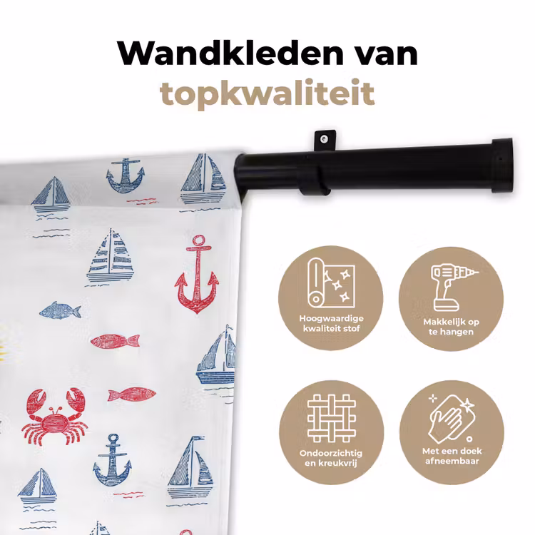 Wandkleed - Nautisch - Illustraties - Kleurrijk — 3
