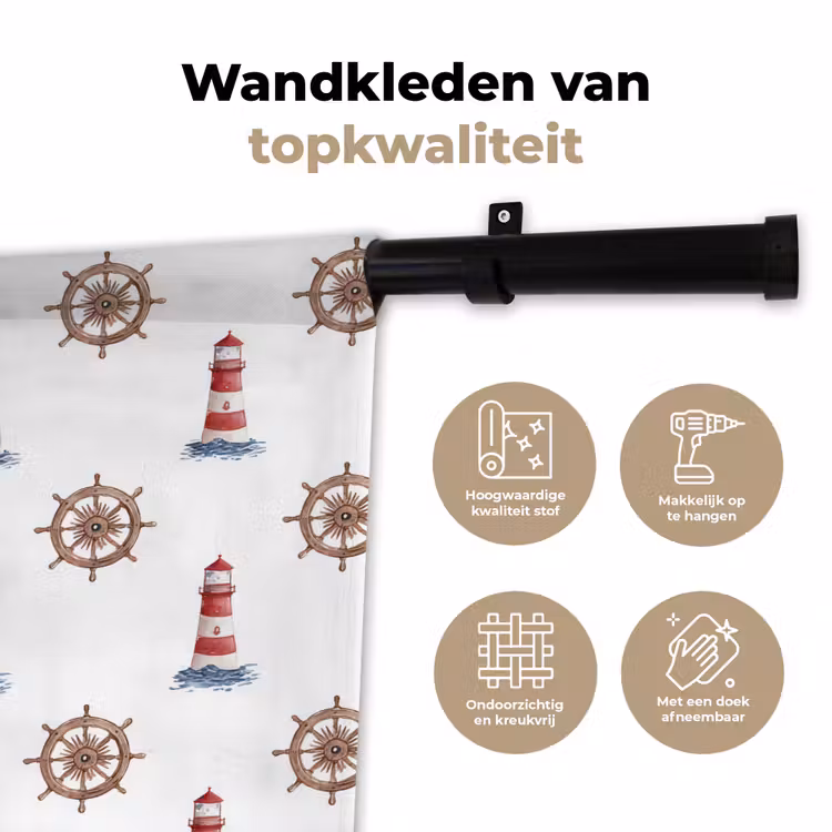Wandkleed - Nautisch - Klassiek - Rood — 3