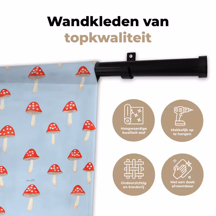 Wandkleed - Paddenstoel -Sprookje - Blauw — 3