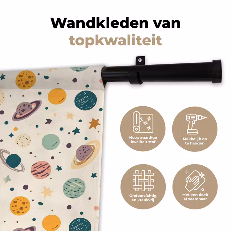 Wandkleed - Planeten - Retro - Kleurrijk — 3