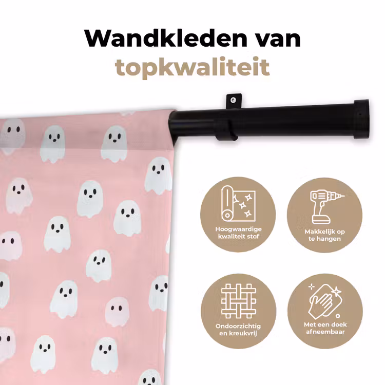 Wandkleed - Spookjes - Patroon - Roze — 3
