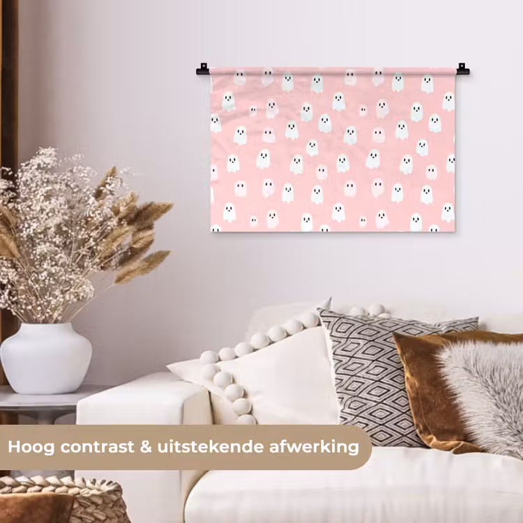 Wandkleed - Spookjes - Patroon - Roze — 4