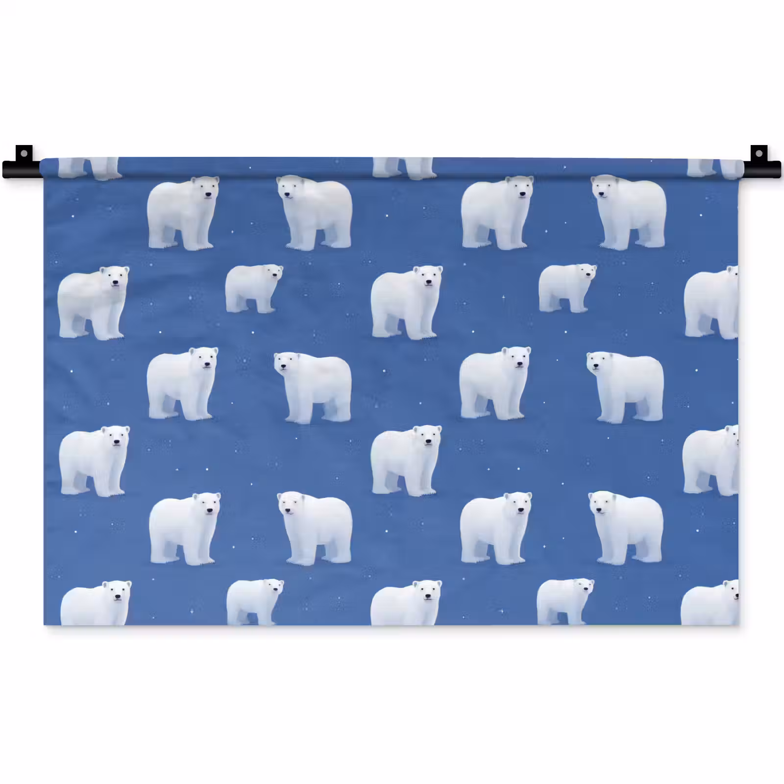 Wandkleed - IJsbeer - Patroon - Blauw — 1