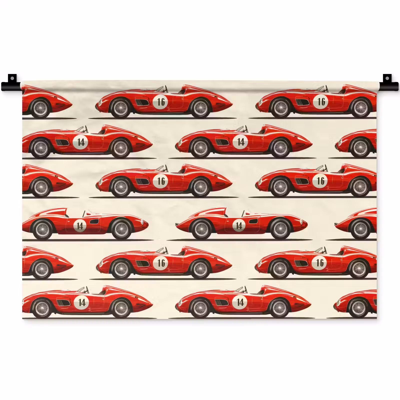 Wandkleed - Raceauto - Retro - Rood — 1