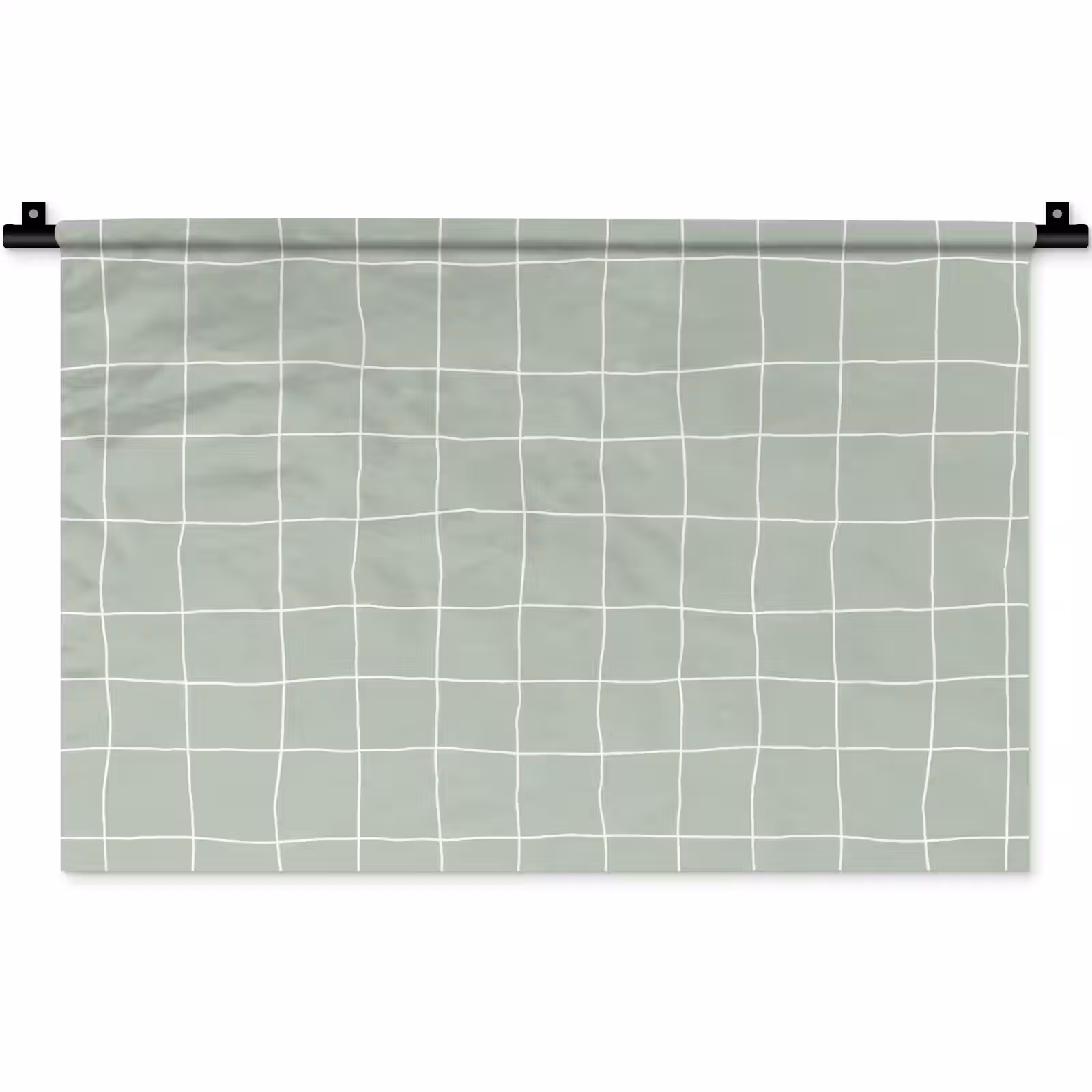 Wandkleed - Ruitpatroon - Golvend - Groen — 1