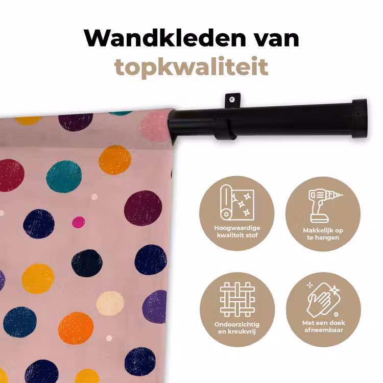 Wandkleed - Cirkels - Patroon - Kleurrijk — 3