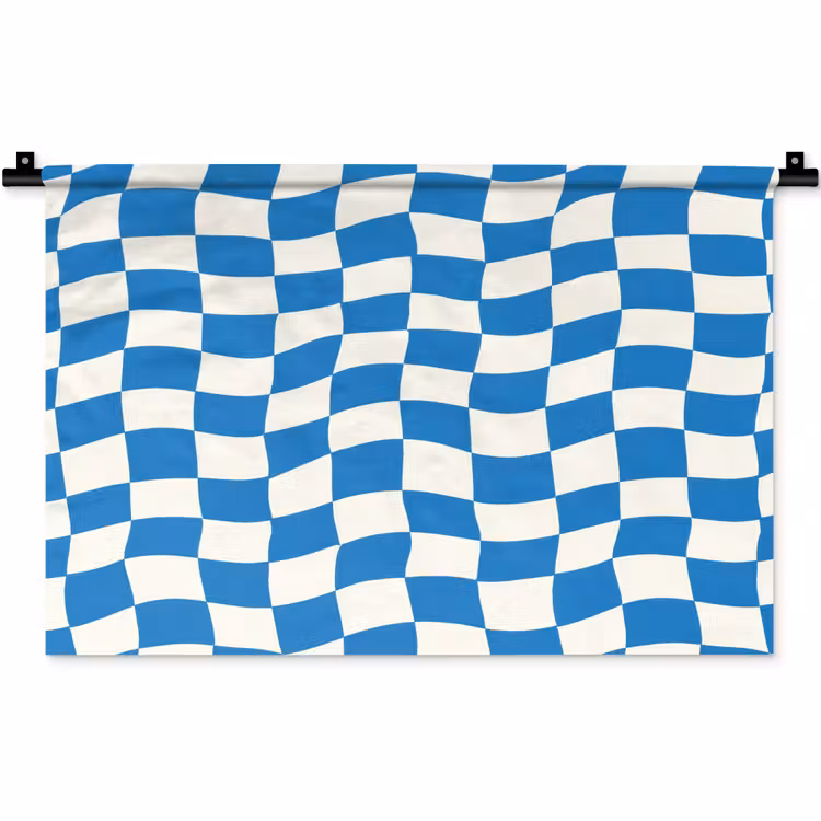 Wandkleed - Golvend - Patroon - Blauw — 1
