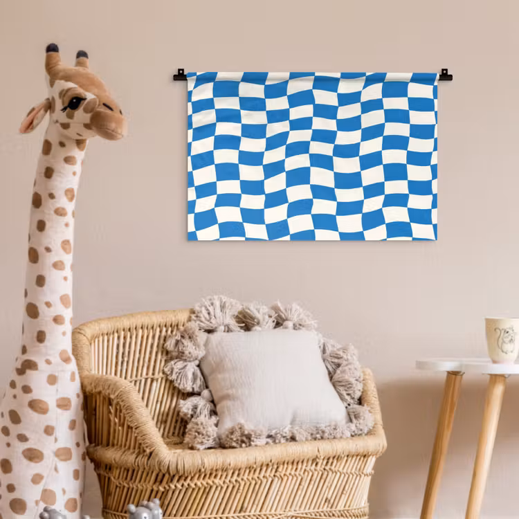 Wandkleed - Golvend - Patroon - Blauw — 5