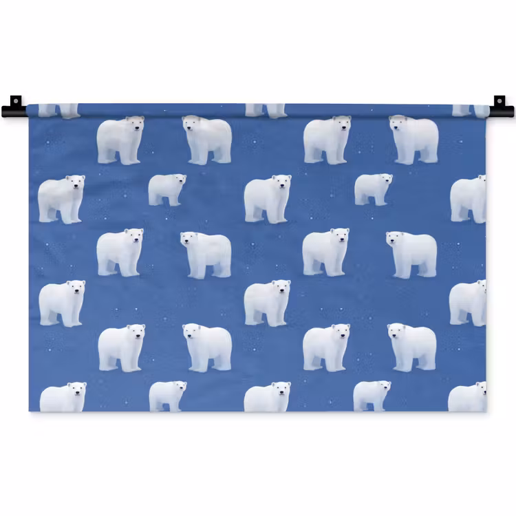 Wandkleed - IJsbeer - Patroon - Blauw — 1