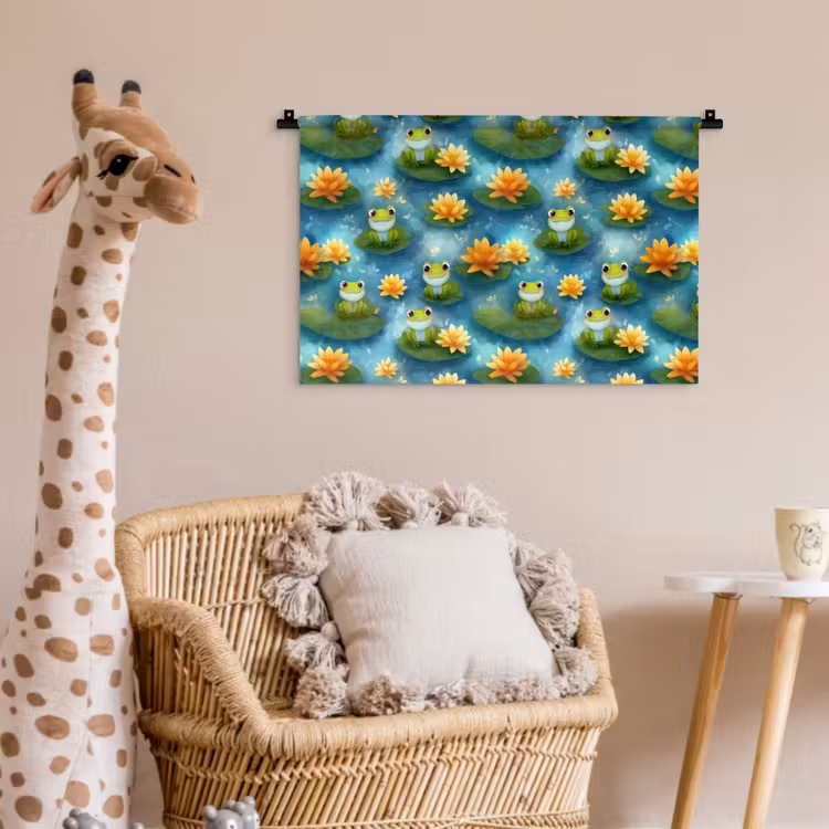 Wandkleed - Kikker - Lelies - Groen — 5