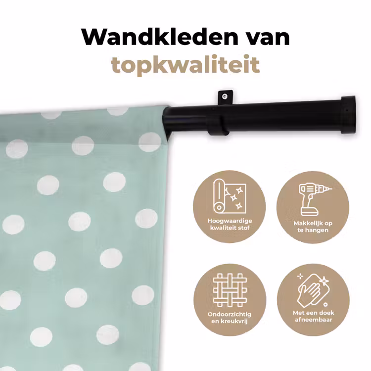 Wandkleed - Klassiek - Polka - Groen — 3
