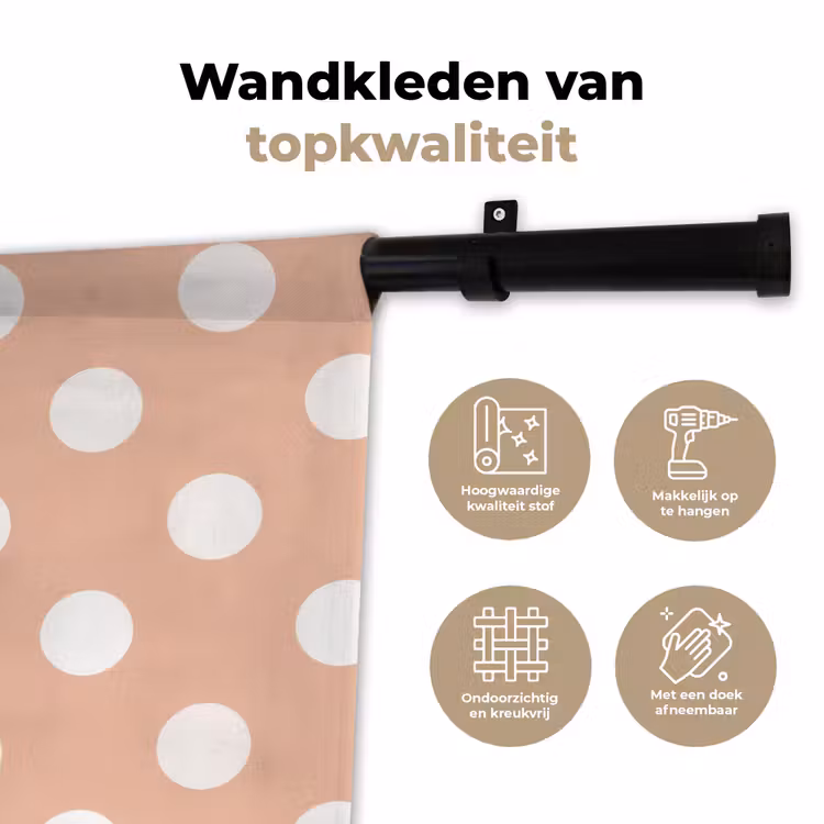 Wandkleed - Klassiek - Polka - Perzik — 3