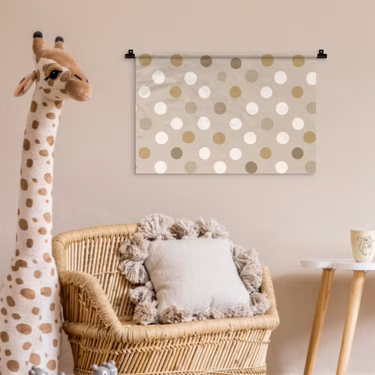 Wandkleed - Polka - Dots - Beige — 5