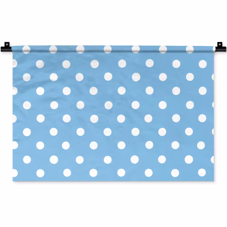 Wandkleed - Polka - Dots - Blauw — 1