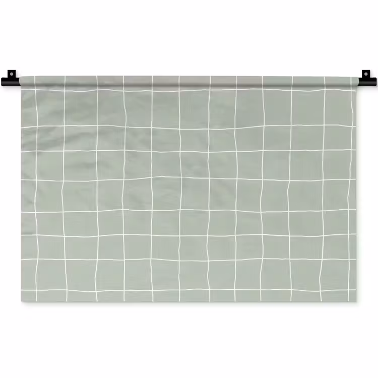 Wandkleed - Ruitpatroon - Golvend - Groen — 1