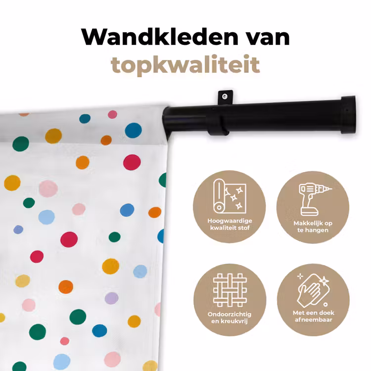 Wandkleed - Stippen - Speels - Kleurrijk — 3