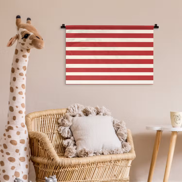 Wandkleed - Strepen - Patroon - Rood — 5