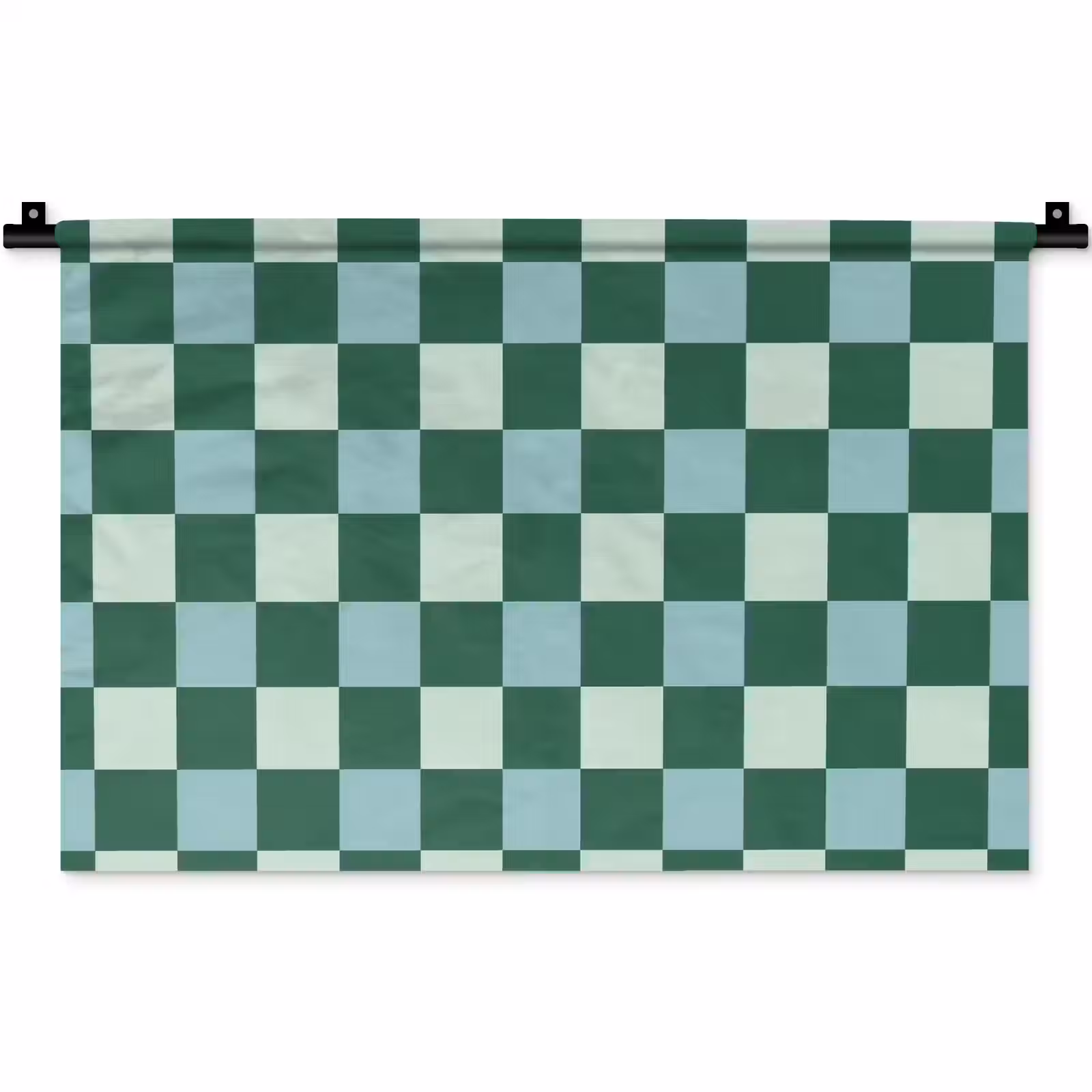 Wandkleed - Schaakbord - Klassiek - Groen — 1