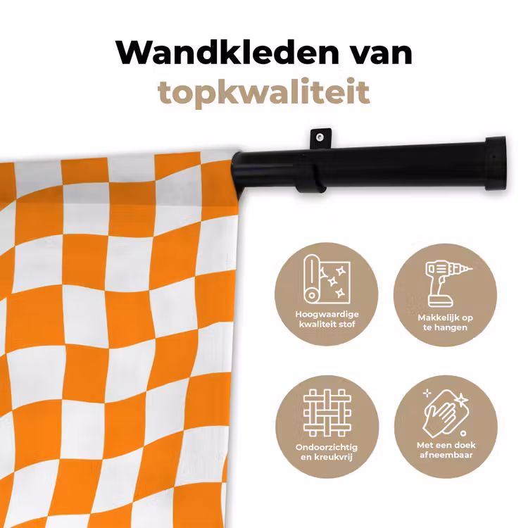 Wandkleed - Golvend - Patroon - Oranje — 3