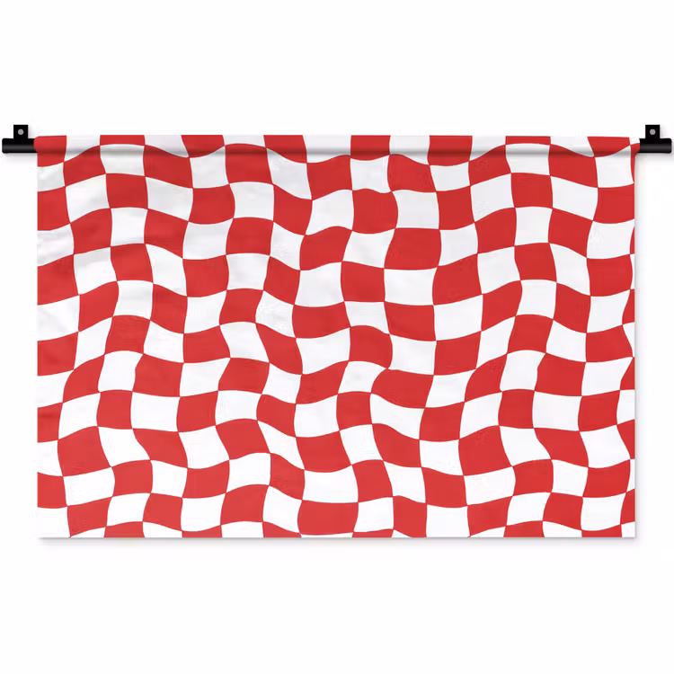 Wandkleed - Golvend - Patroon - Rood — 1