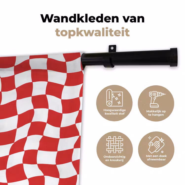 Wandkleed - Golvend - Patroon - Rood — 3
