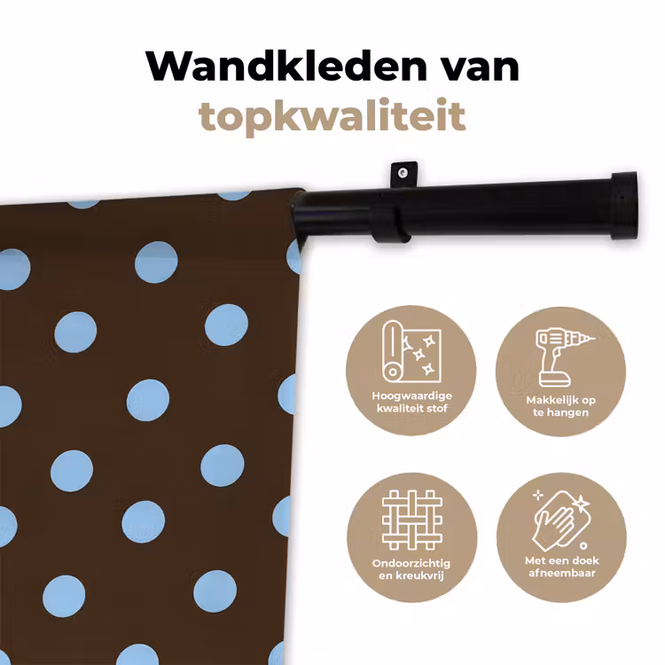 Wandkleed - Klassiek - Stippen - Bruin — 3