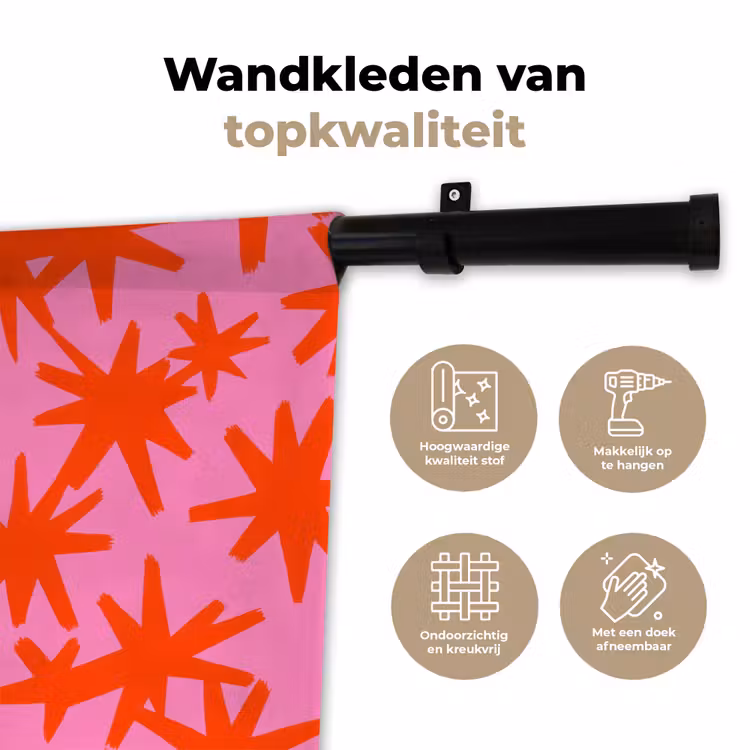 Wandkleed - Modern - Sterren - Roze — 3