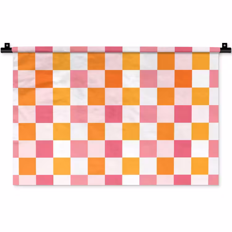 Wandkleed - Patroon - Vierkant - Roze — 1