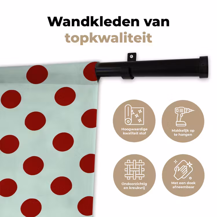 Wandkleed - Polka - Dots - Rood — 3