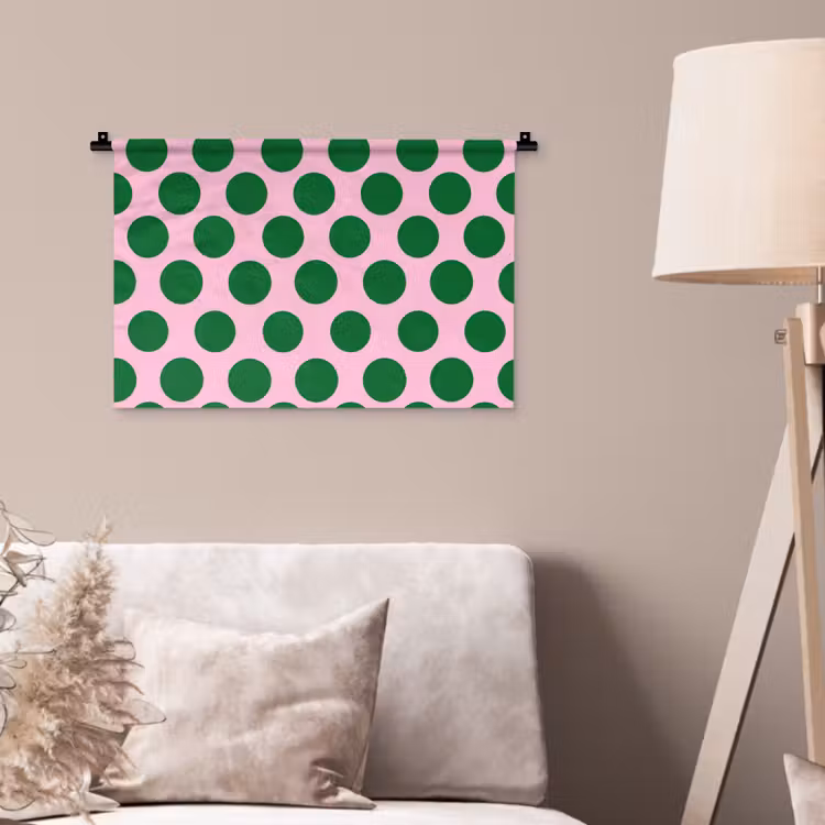 Wandkleed - Polkadots - Patroon - Groen — 2