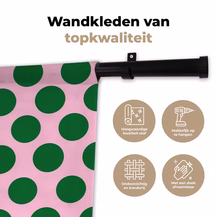 Wandkleed - Polkadots - Patroon - Groen — 3