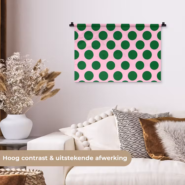 Wandkleed - Polkadots - Patroon - Groen — 4