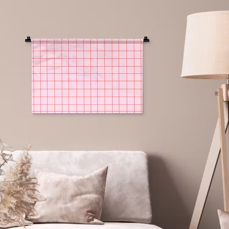 Wandkleed - Raster - Patroon - Roze — 2