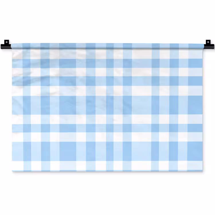 Wandkleed - Ruit - Patroon - Blauw — 1