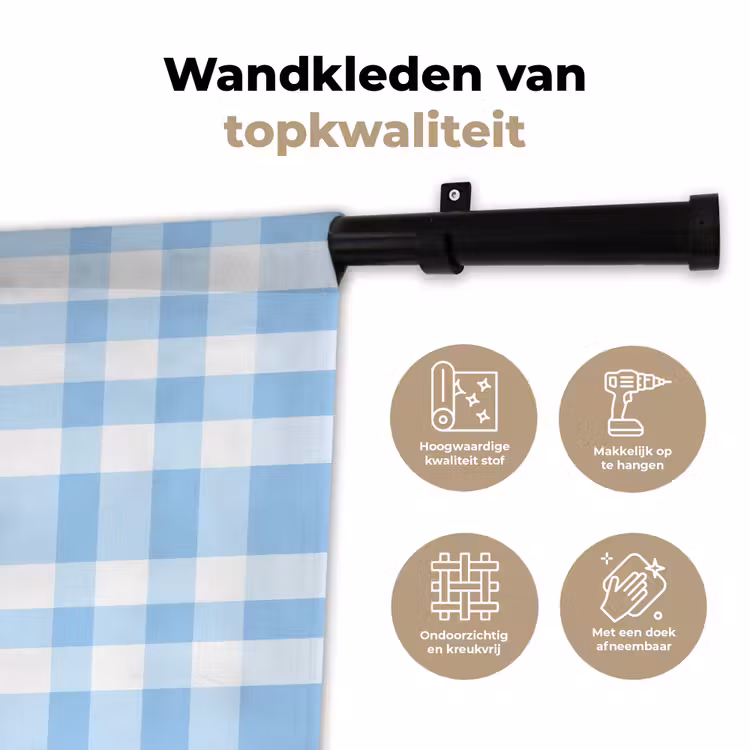 Wandkleed - Ruit - Patroon - Blauw — 3