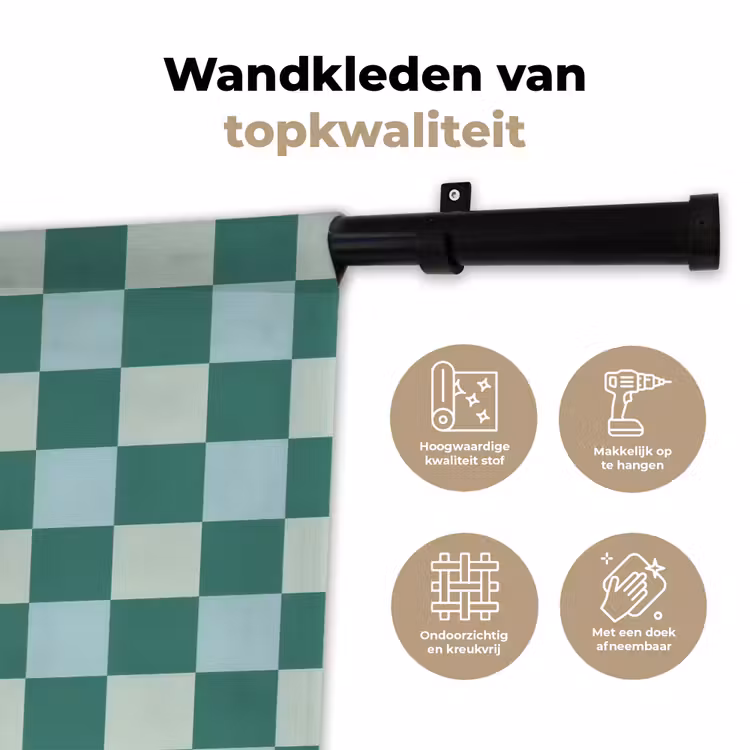 Wandkleed - Schaak - Klassiek - Groen — 3