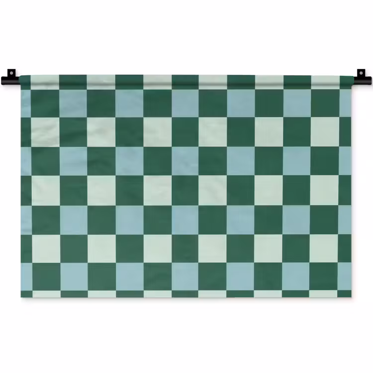 Wandkleed - Schaakbord - Klassiek - Groen — 1