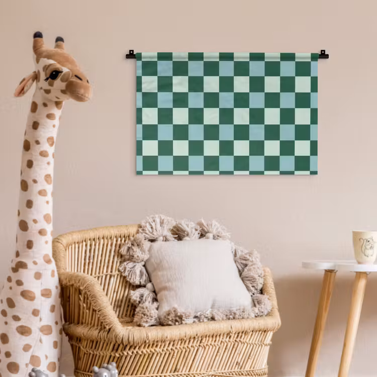 Wandkleed - Schaakbord - Klassiek - Groen — 5